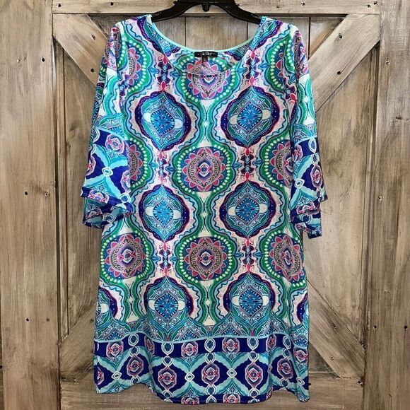 Bebop Geometric print tunic shirt - Picture 1 of 6